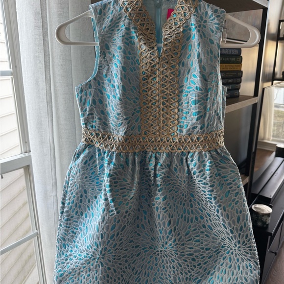 Lilly Pulitzer Mini Franci dress in the Bermuda Blue Lagoon Jacquard size 12 - Picture 2 of 4